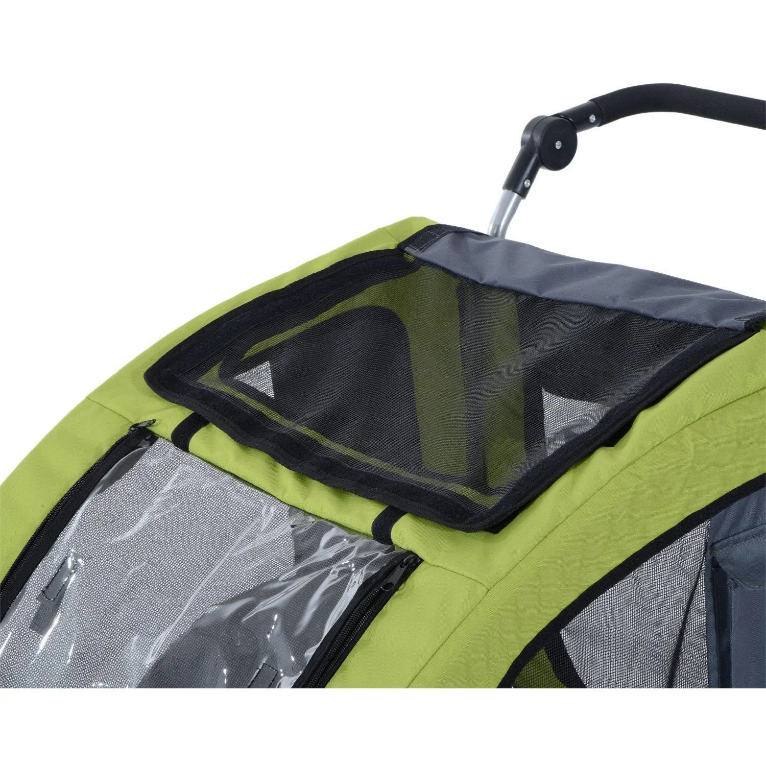 Hundeanhänger Jogger Fahrradanhänger Metall Grün - 2