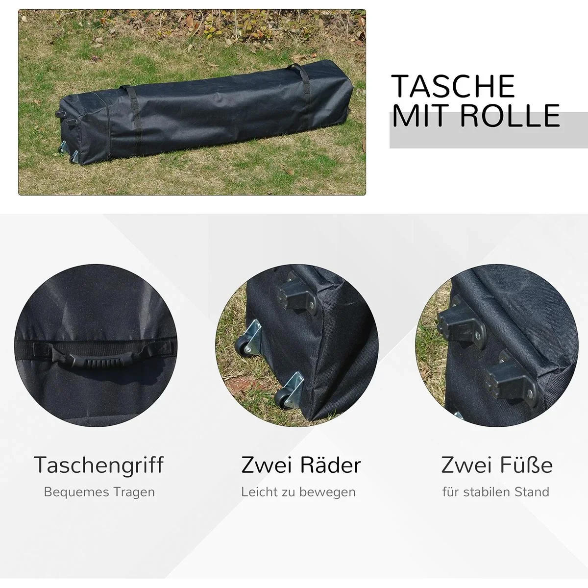 Pop-Up-Pavillon zusammenfaltbar schwarz - 6