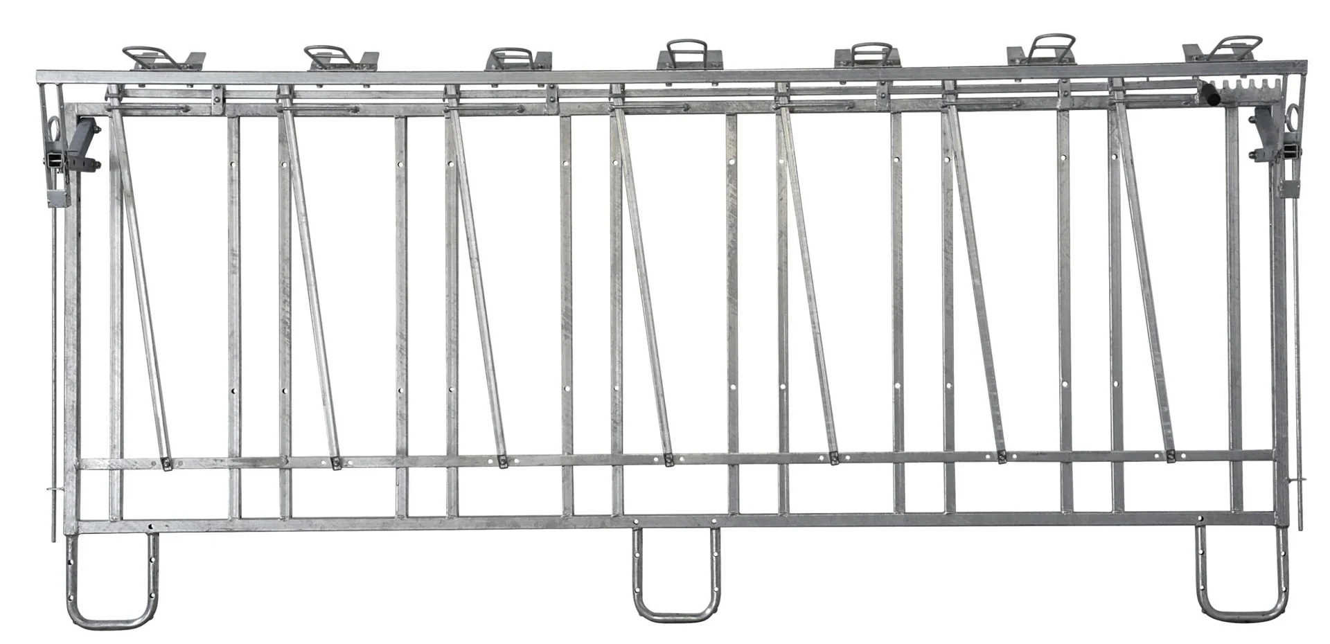 Fanggitter mit 7 Fressplätzen für modulare Zaunaufstallung - 0