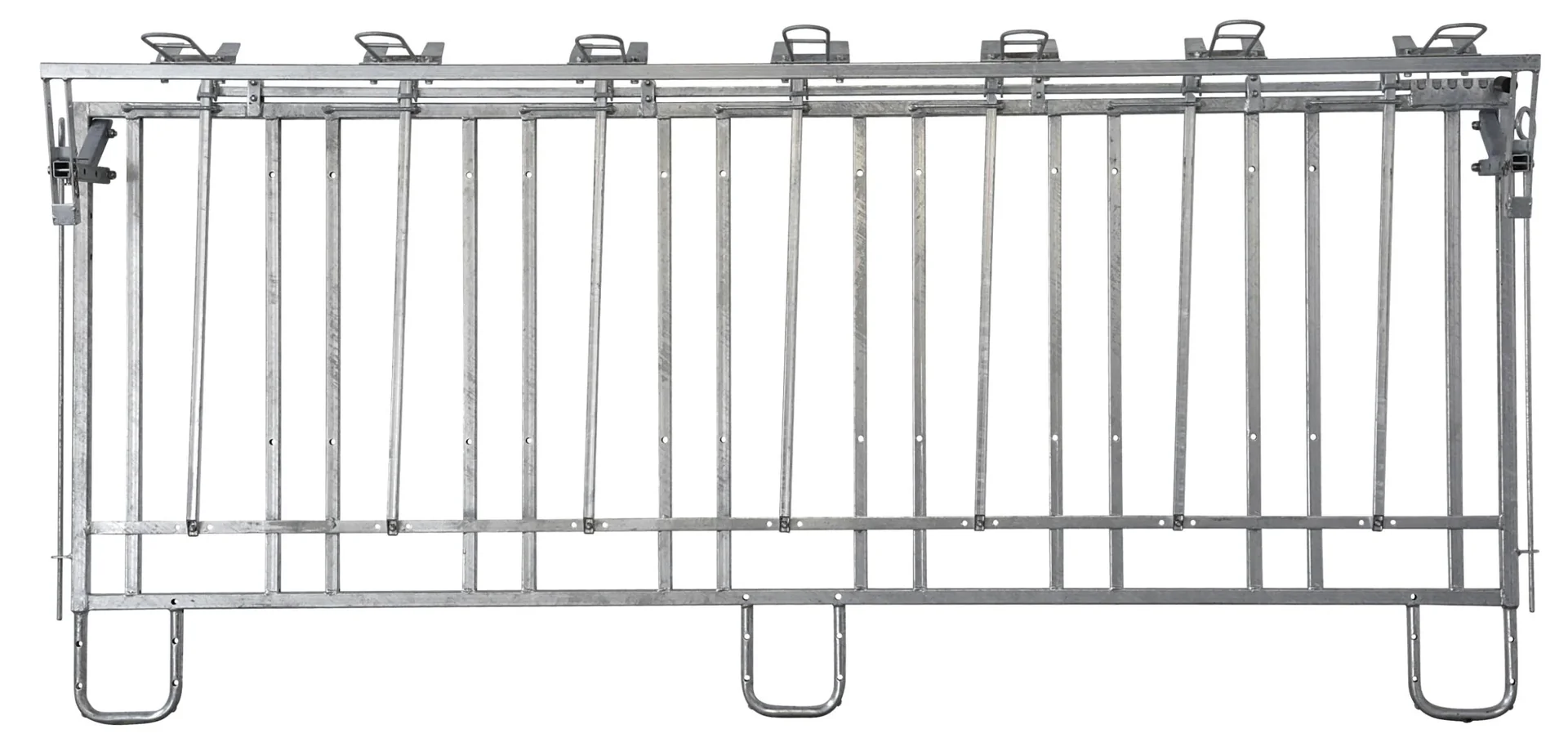 Fanggitter mit 7 Fressplätzen für modulare Zaunaufstallung - 1