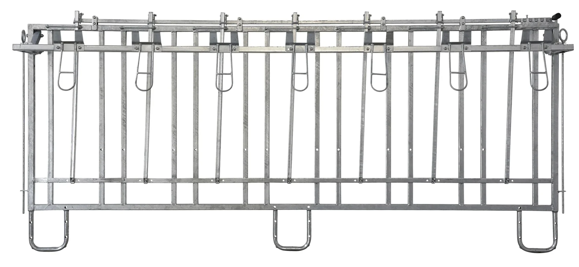 Fanggitter mit 7 Fressplätzen für modulare Zaunaufstallung - 3