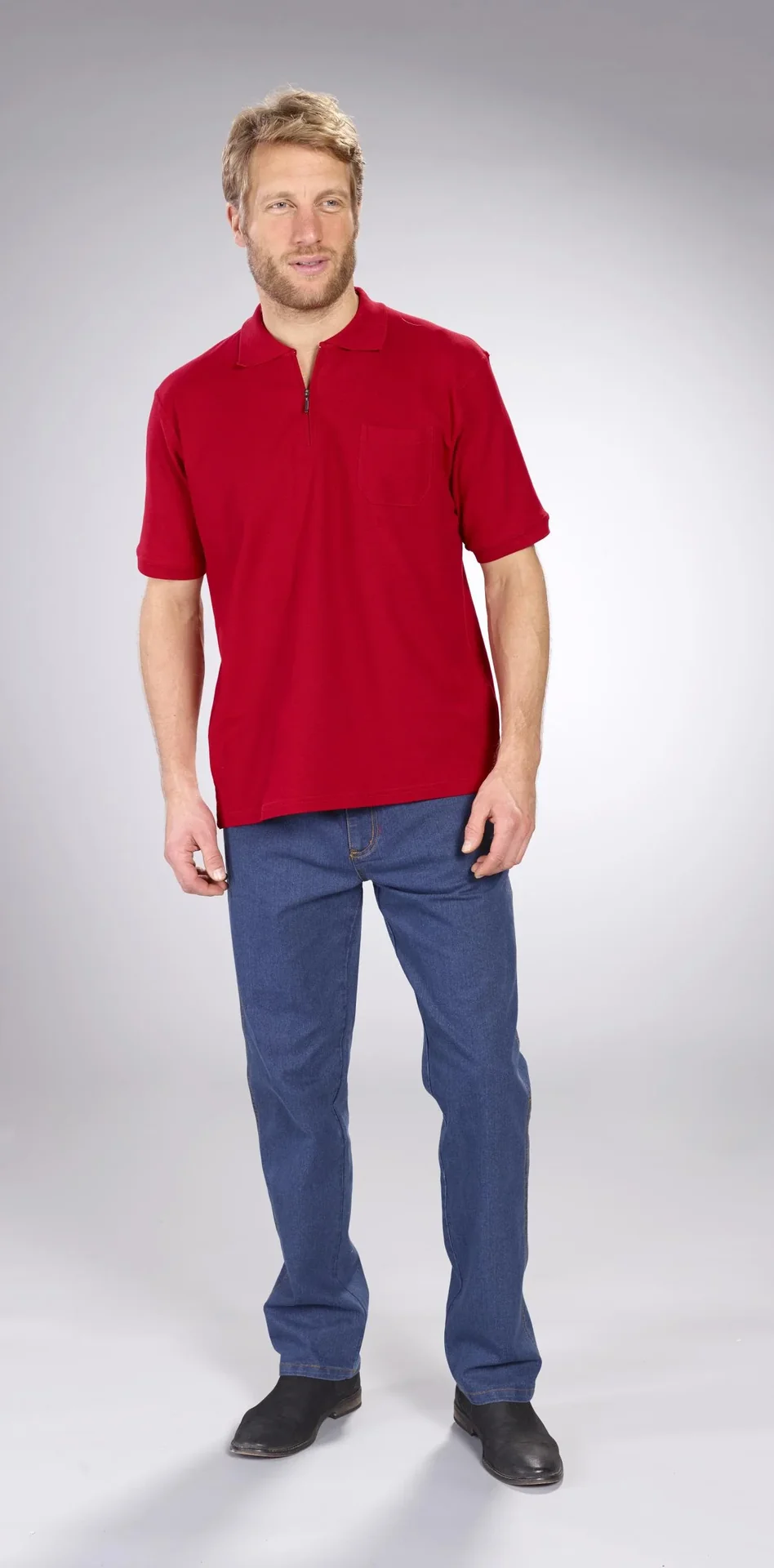 Poloshirt rot, Gr.M - 5