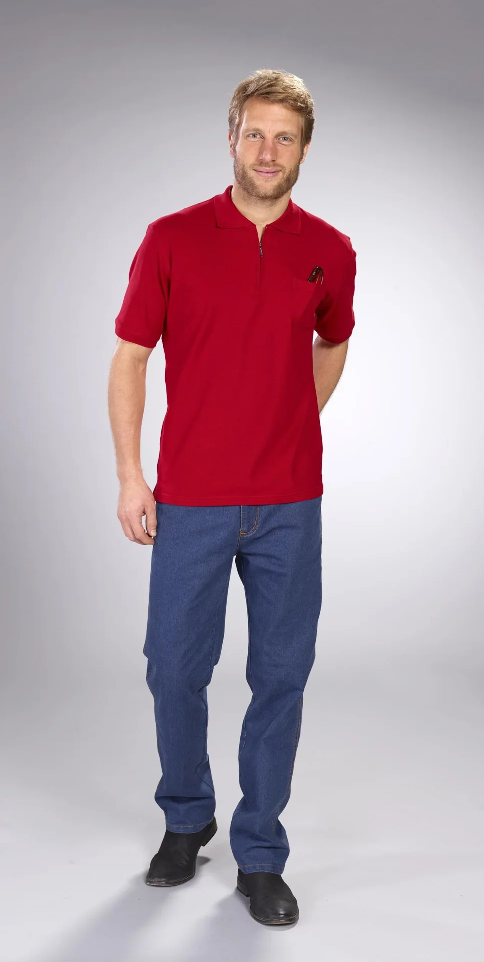 Poloshirt rot, Gr.M - 11