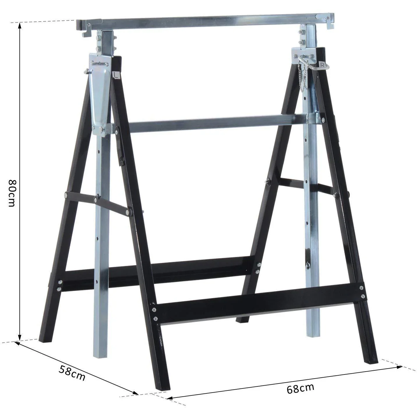 2 x Gerüstbock Unterstellbock Klappbock Stahl Schwarz - 0