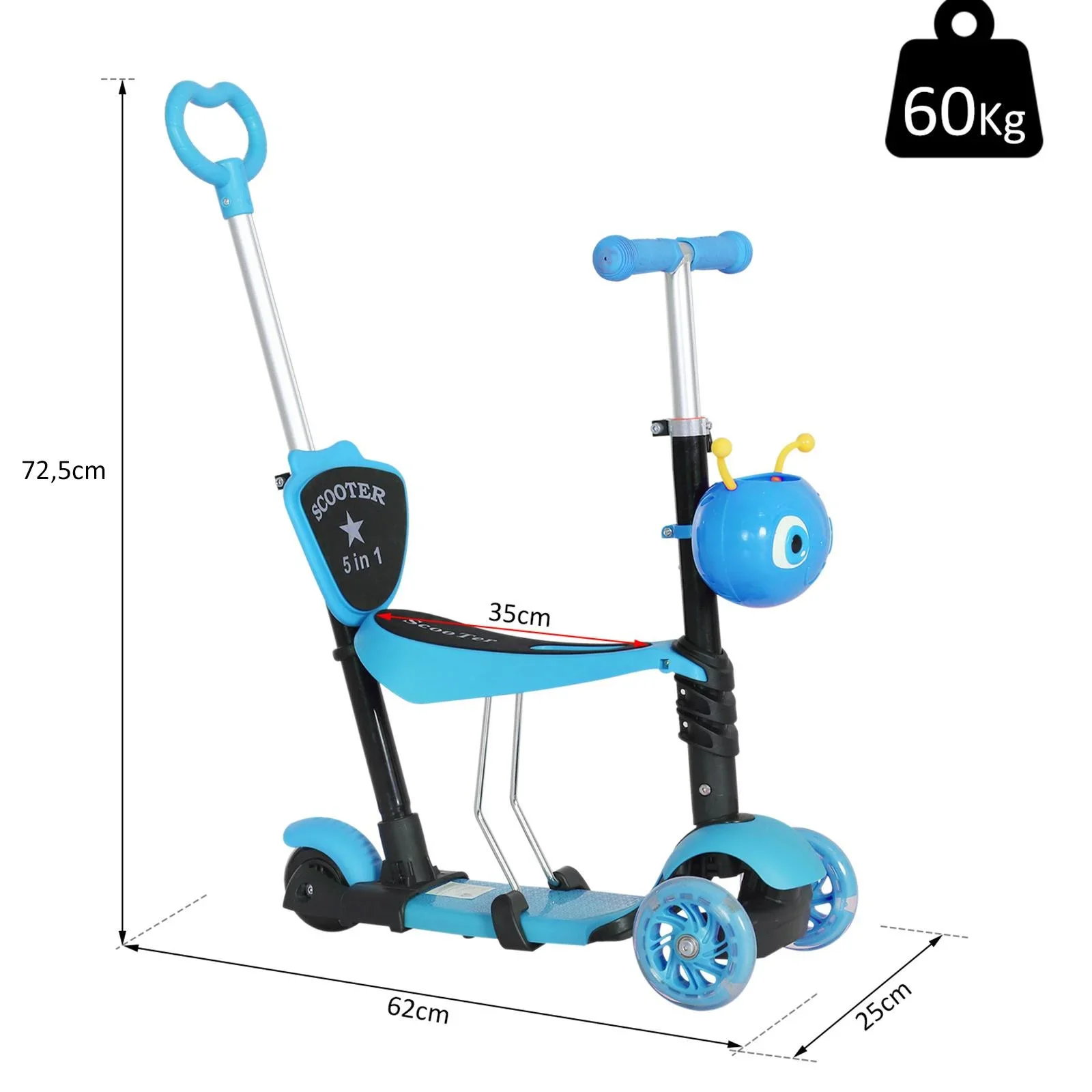 3-in-1 Kinderscooter höhenverstellbar - 5