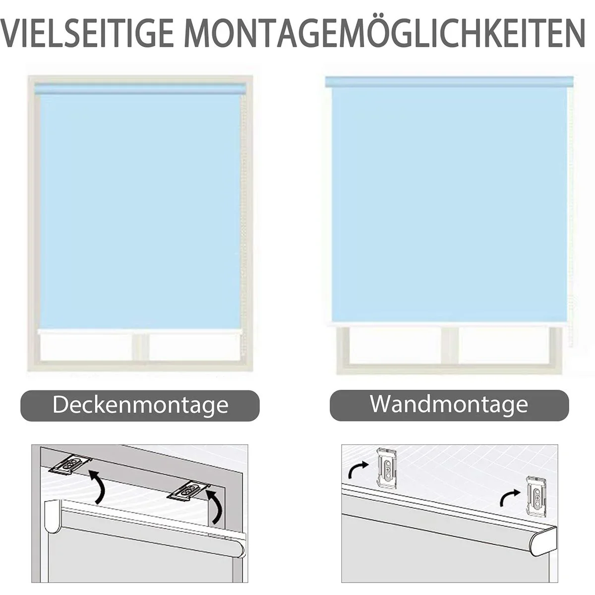 Senkrechtmarkise mit Handkurbel dunkelgrau - 0
