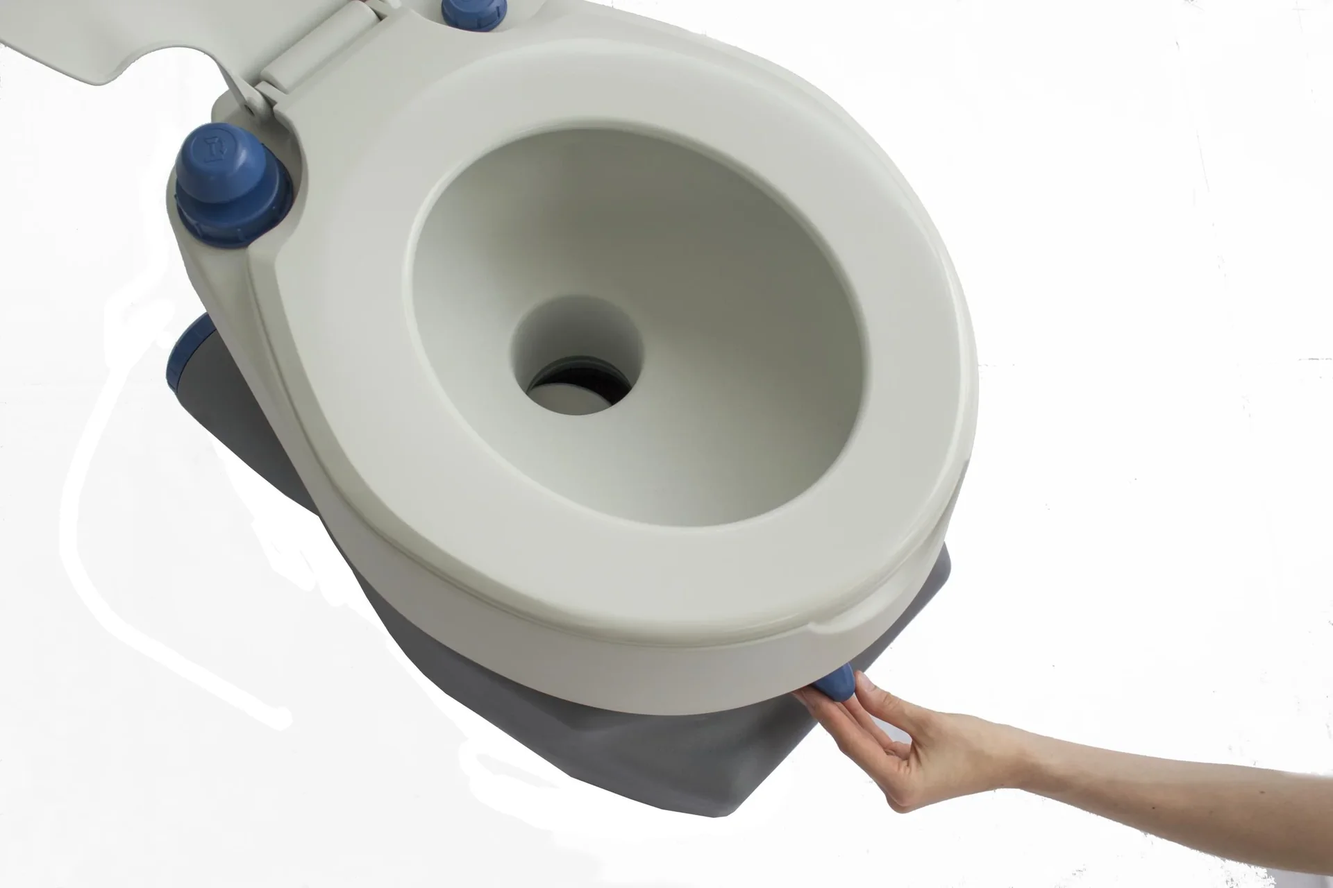 Portable Camping Toilette, antibakterielle Barriere, Chemie-Toilette mit Wasserspülung, 20 Liter Abwassertank - 1