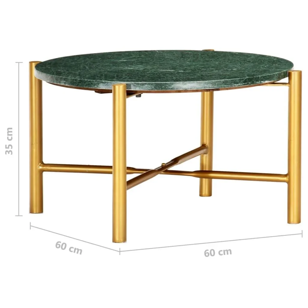 Couchtisch 60x60x35 cm Echtstein mit Marmorstruktur grün - 0