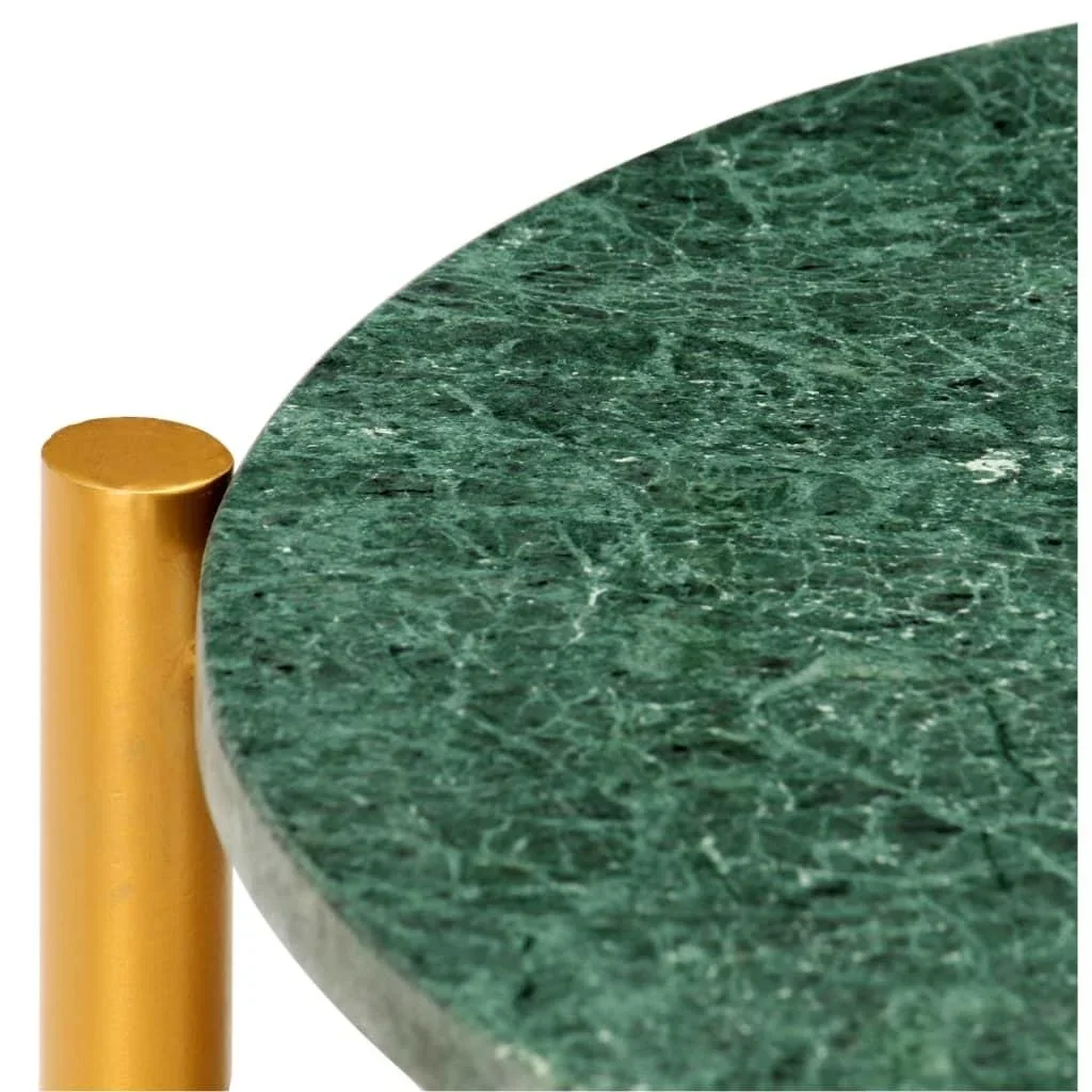 Couchtisch 60x60x35 cm Echtstein mit Marmorstruktur grün - 3
