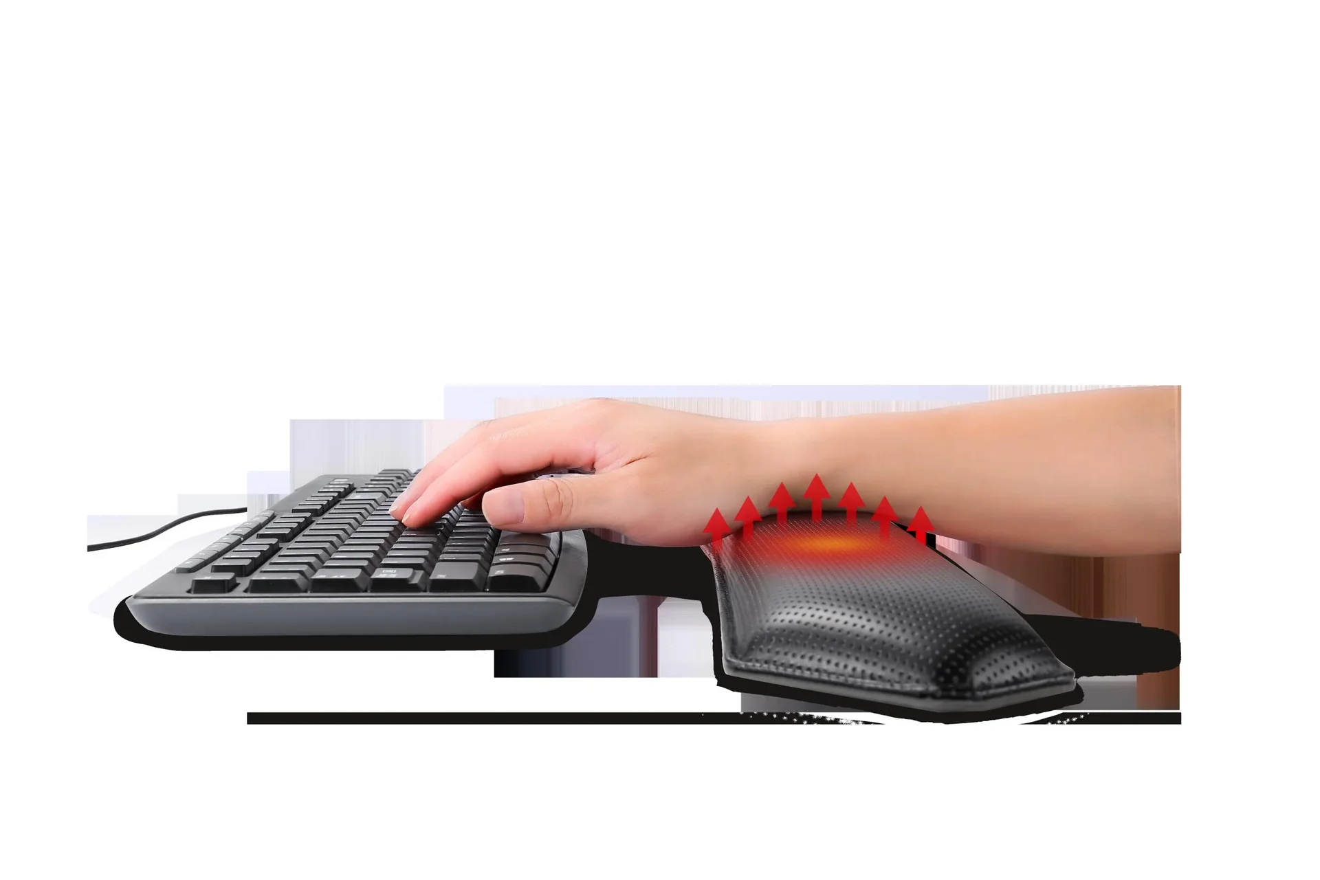 Beheizte ergonomische Tastatur Handgelenkstütze - 0