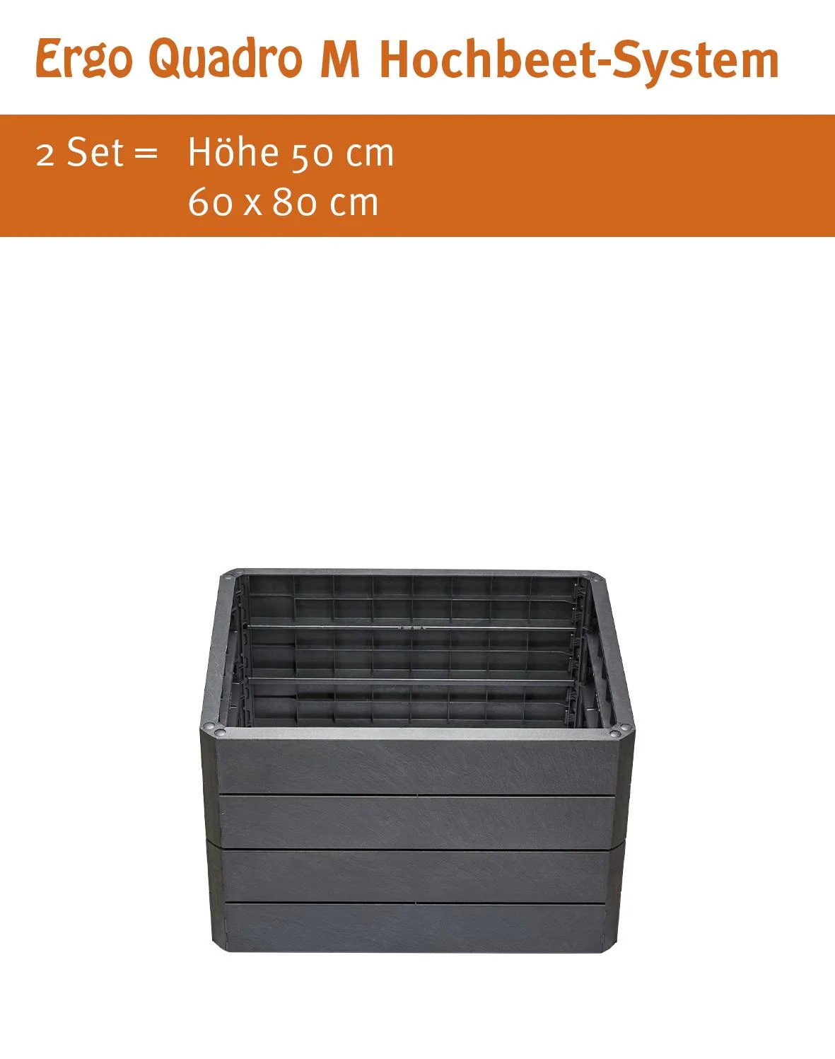 Hochbeet-System Stone "Ergo Quadro", Größe M - 0