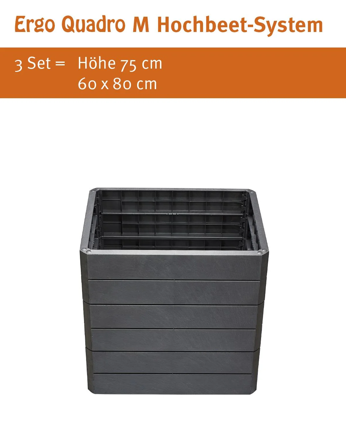 Hochbeet-System Stone "Ergo Quadro", Größe M - 8