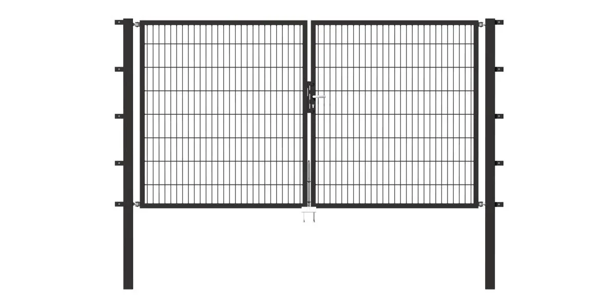 Doppeltor Flexo mit Zubehör, anthrazit, Breite 200 cm, Höhe 80 cm, PF: 60x60 cm - 0