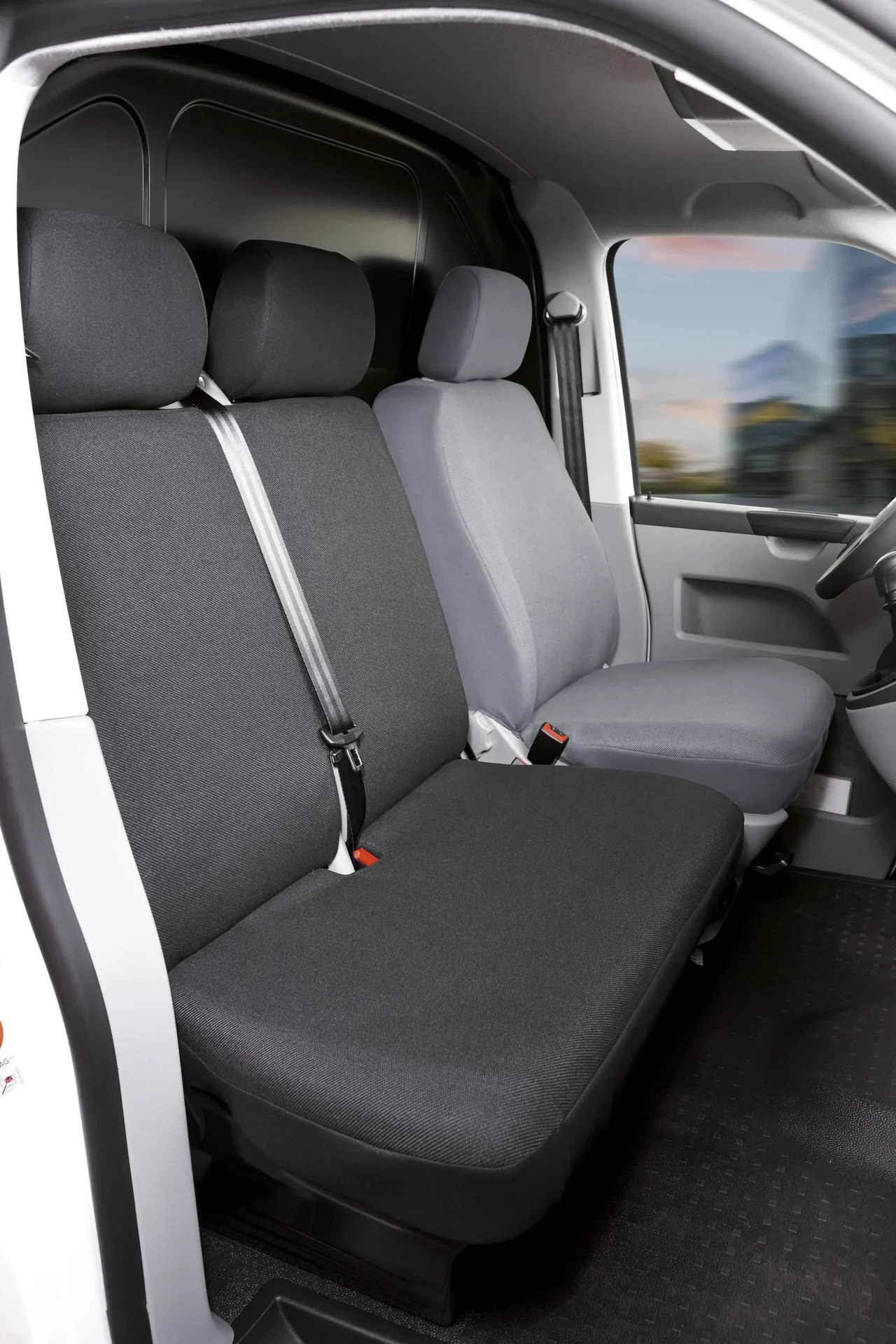 Passform Sitzbezüge VW T6 Passform Sitzbezüge für Doppelbank vorne aus Stoff ab Baujahr 07/2015 bis heute - 0