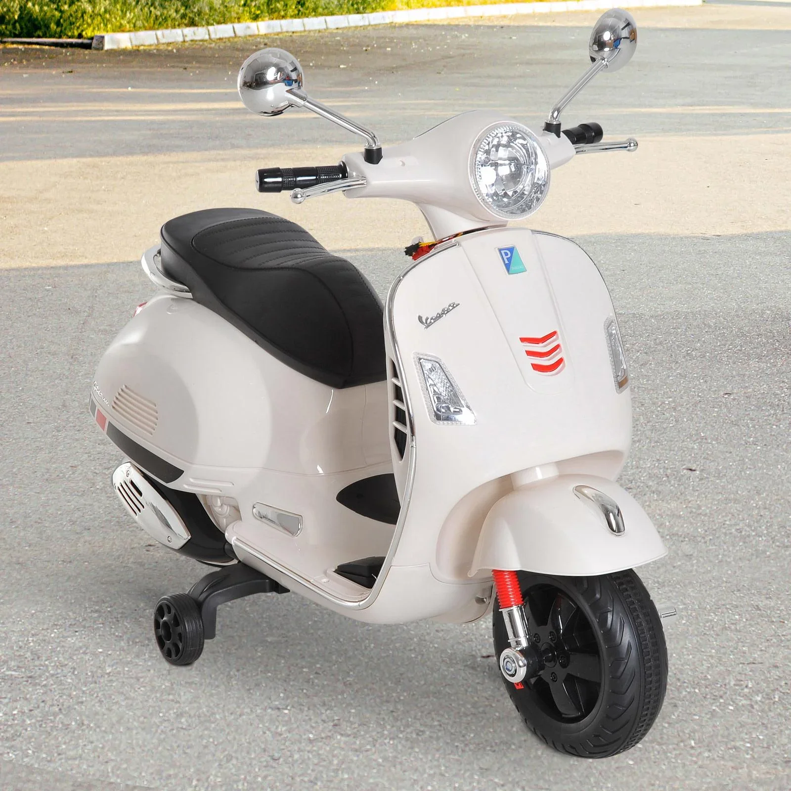 Elektro Kindermotorrad VESPA Kinderauto Weiß - 4