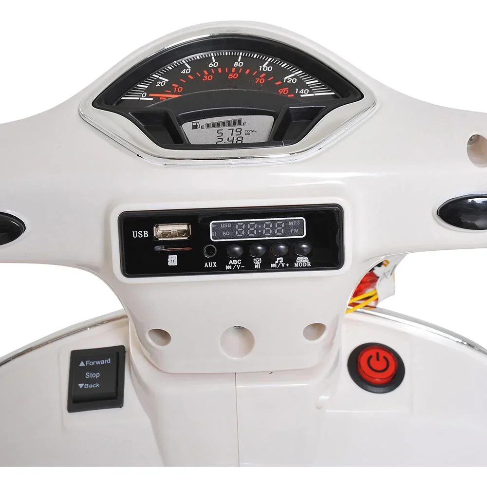 Elektro Kindermotorrad VESPA Kinderauto Weiß - 7