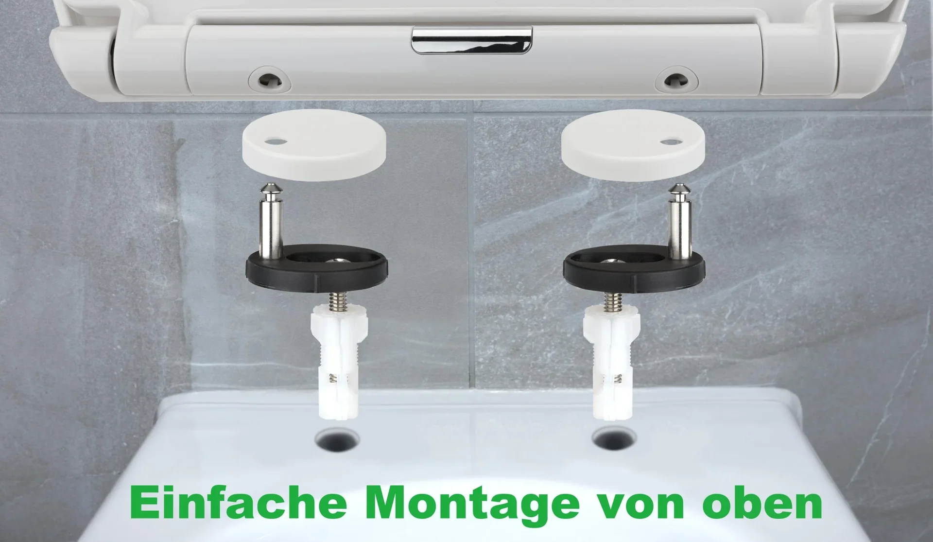 WC-Sitz mit Absenkautomatik, weiß - 0