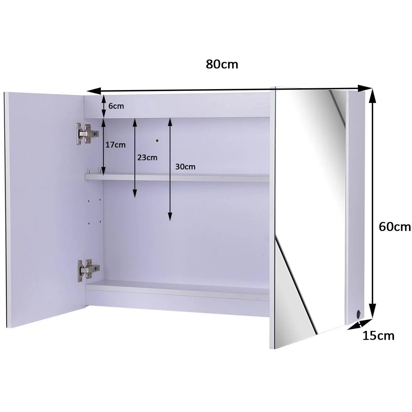 Spiegelschrank mit LED Leuchtstreifen - 0