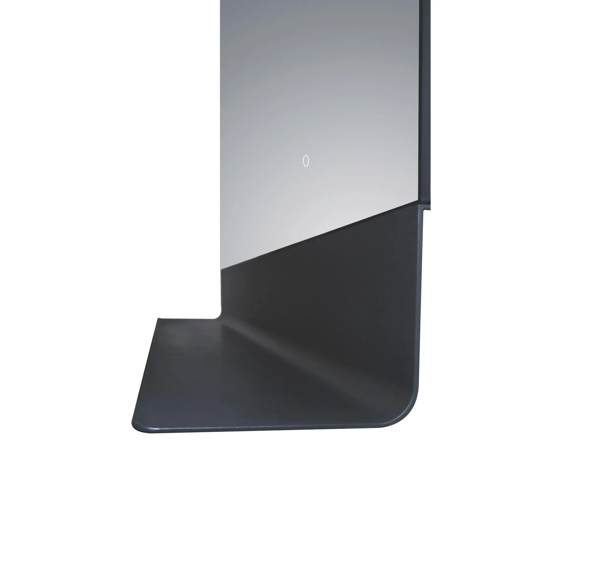 Badezimmerspiegel mit Beleuchtung, "Black Home" - 80 x 60 cm - Lichtfarbe neutralweiß - mit praktischer Ablage - 0