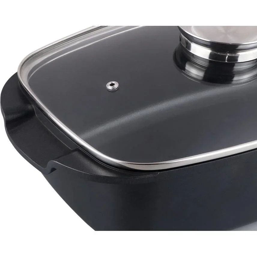 Kasserolle - mit Glasdeckel - 32 cm - Schwarz - 4