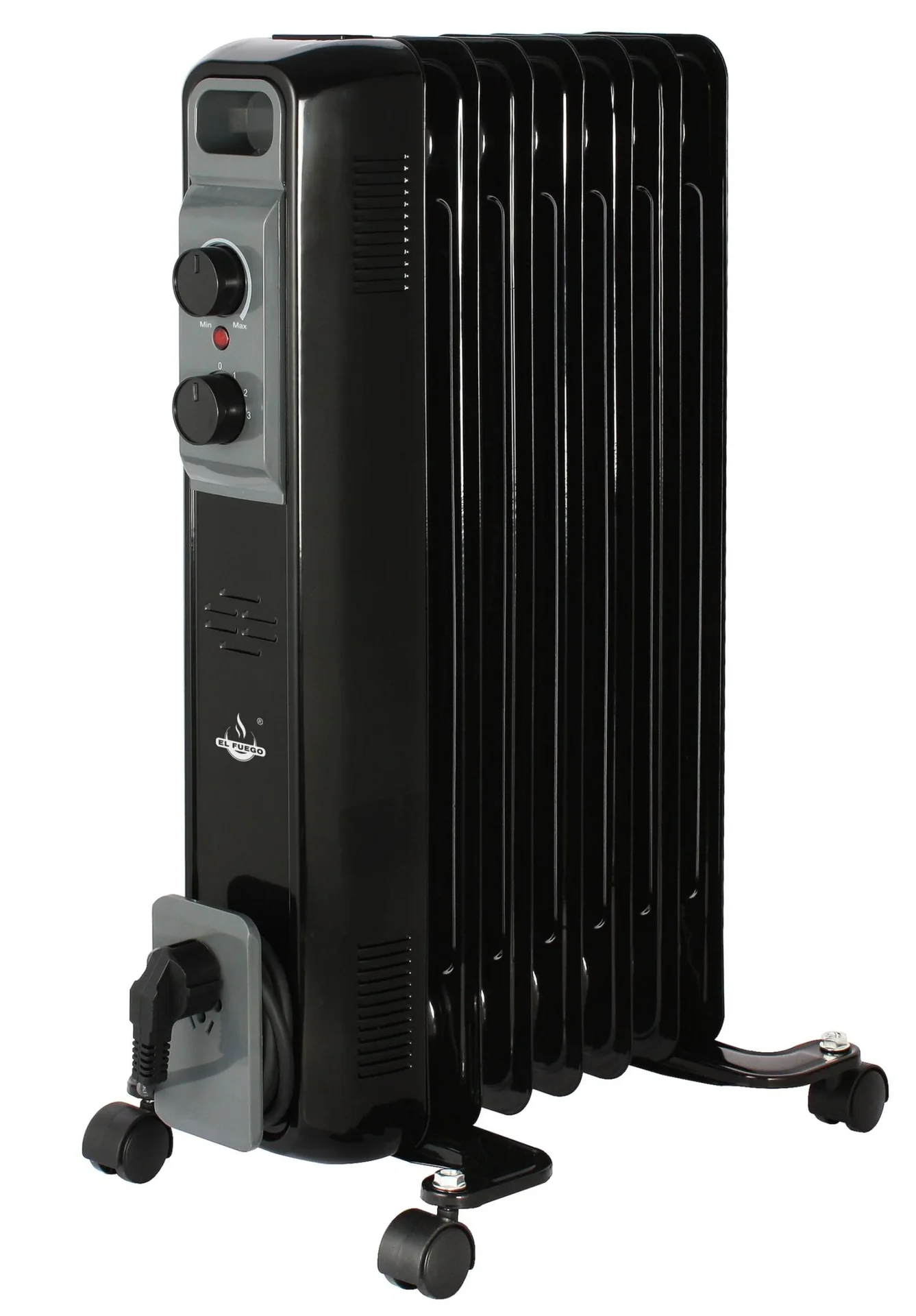 Mobiler Ölradiator, schwarz, 7 Rippen - 4