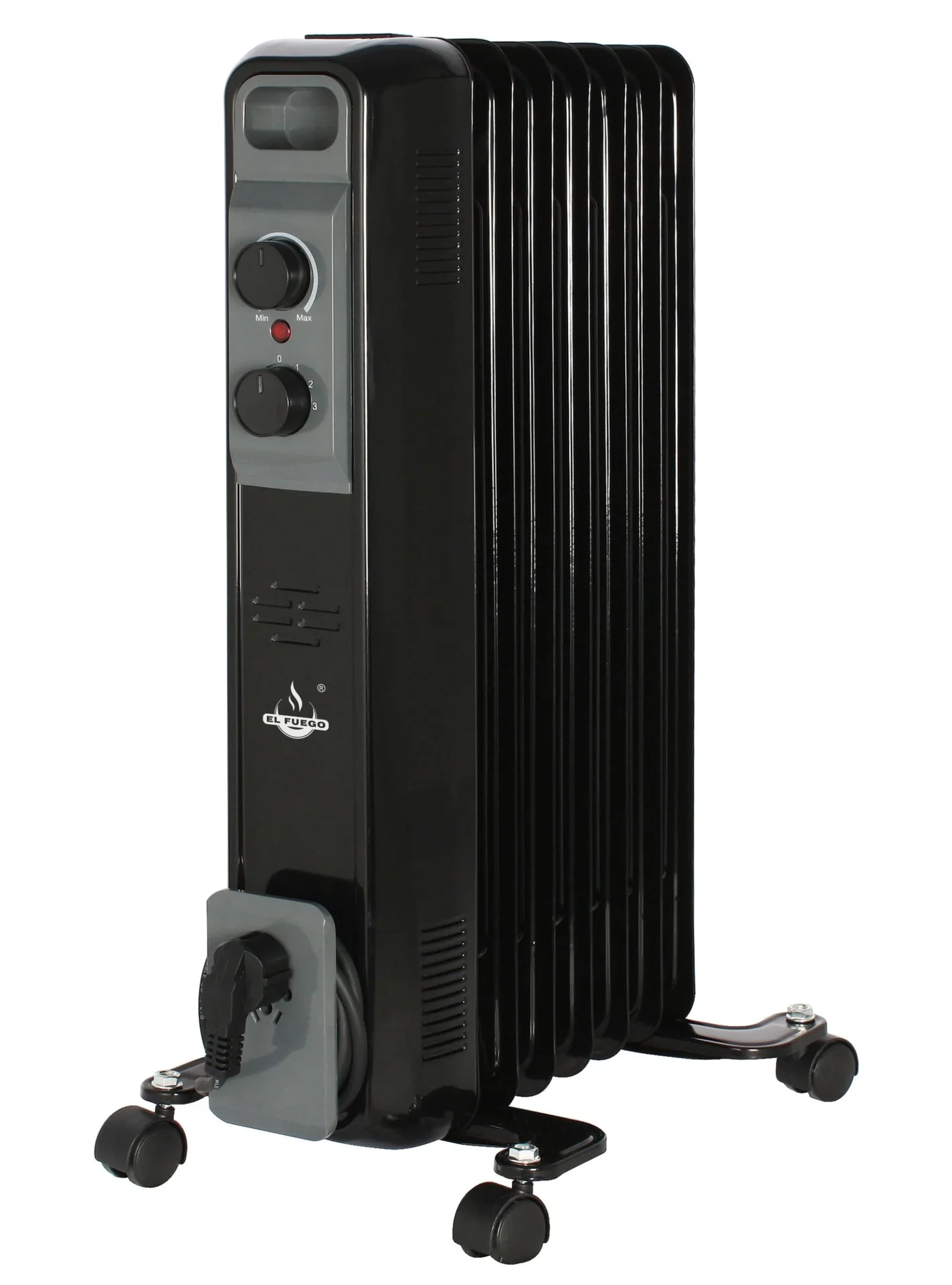 Mobiler Ölradiator, schwarz, 7 Rippen - 7