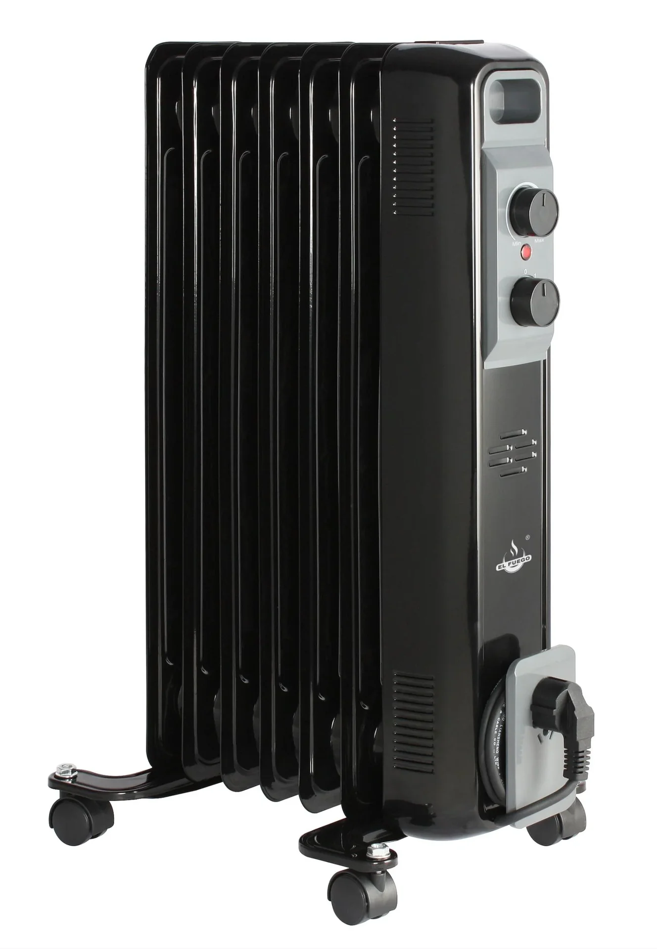 Mobiler Ölradiator, schwarz, 7 Rippen - 10