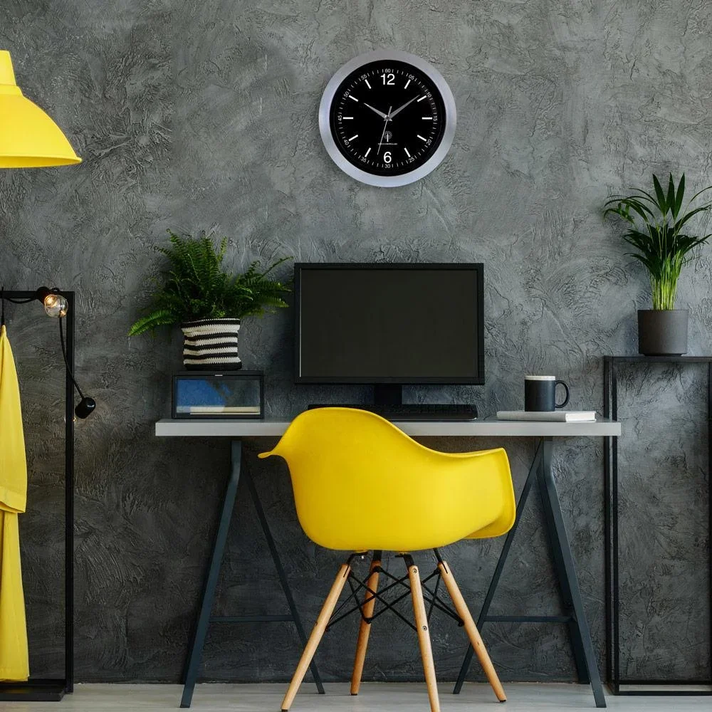 Wanduhr silber/schwarz Ø30cm - 0