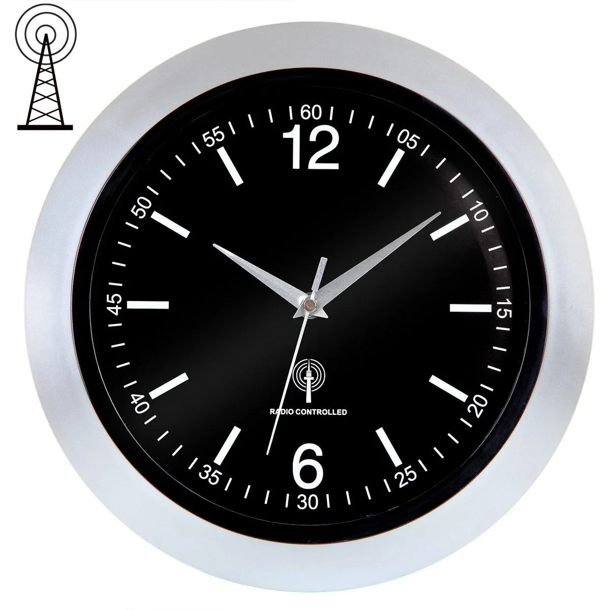 Wanduhr silber/schwarz Ø30cm - 1