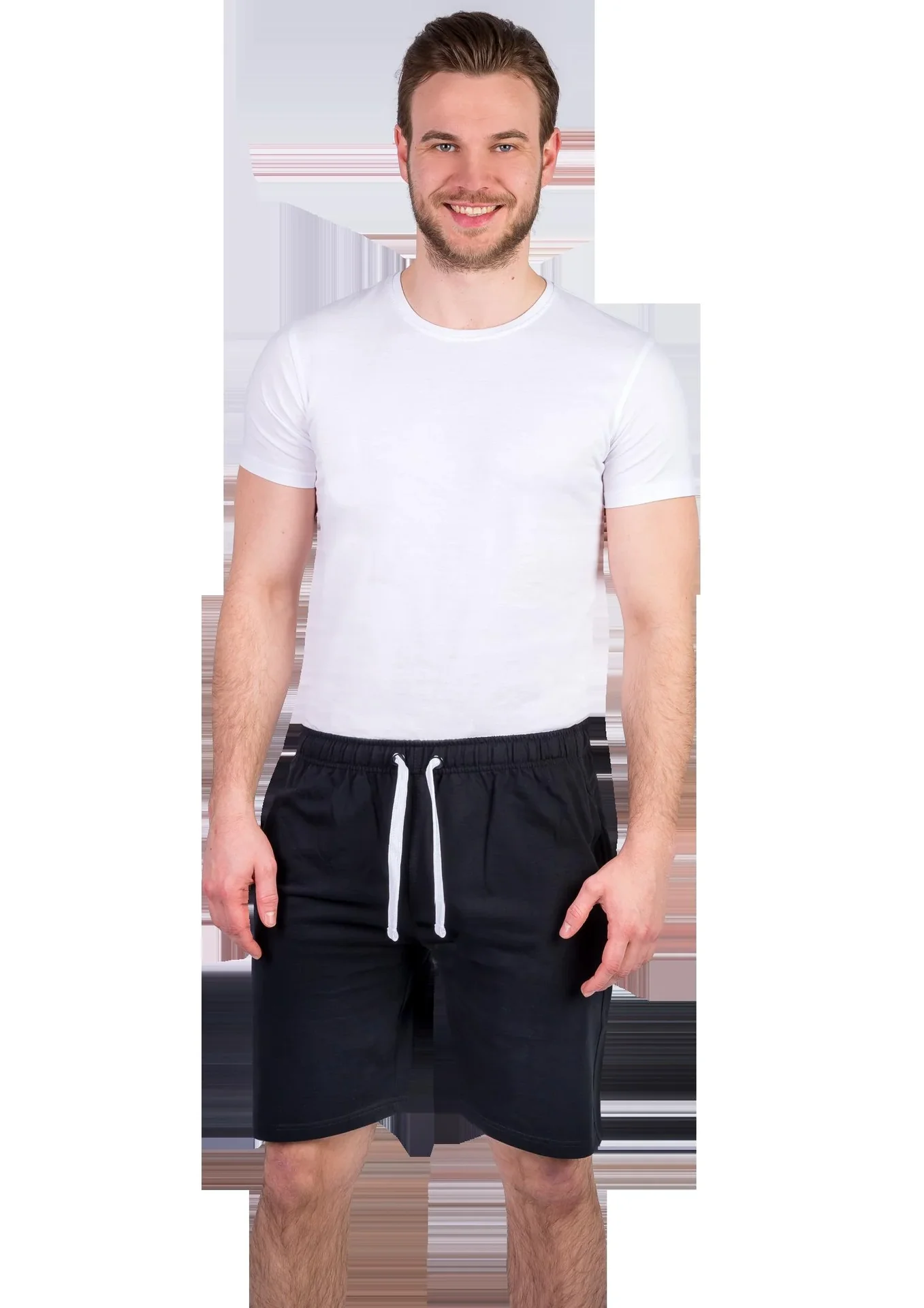 Shorts aus Baumwolljersey, Farbe schwarz, Gr.3XL - 0