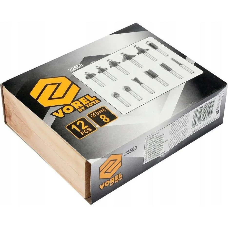 Fräser-Satz 12-teilig - 8-mm-Schaft - 0