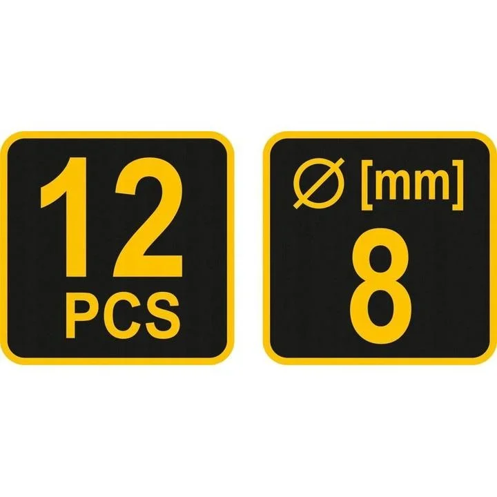 Fräser-Satz 12-teilig - 8-mm-Schaft - 1