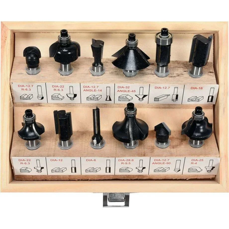 Fräser-Satz 12-teilig - 8-mm-Schaft - 2