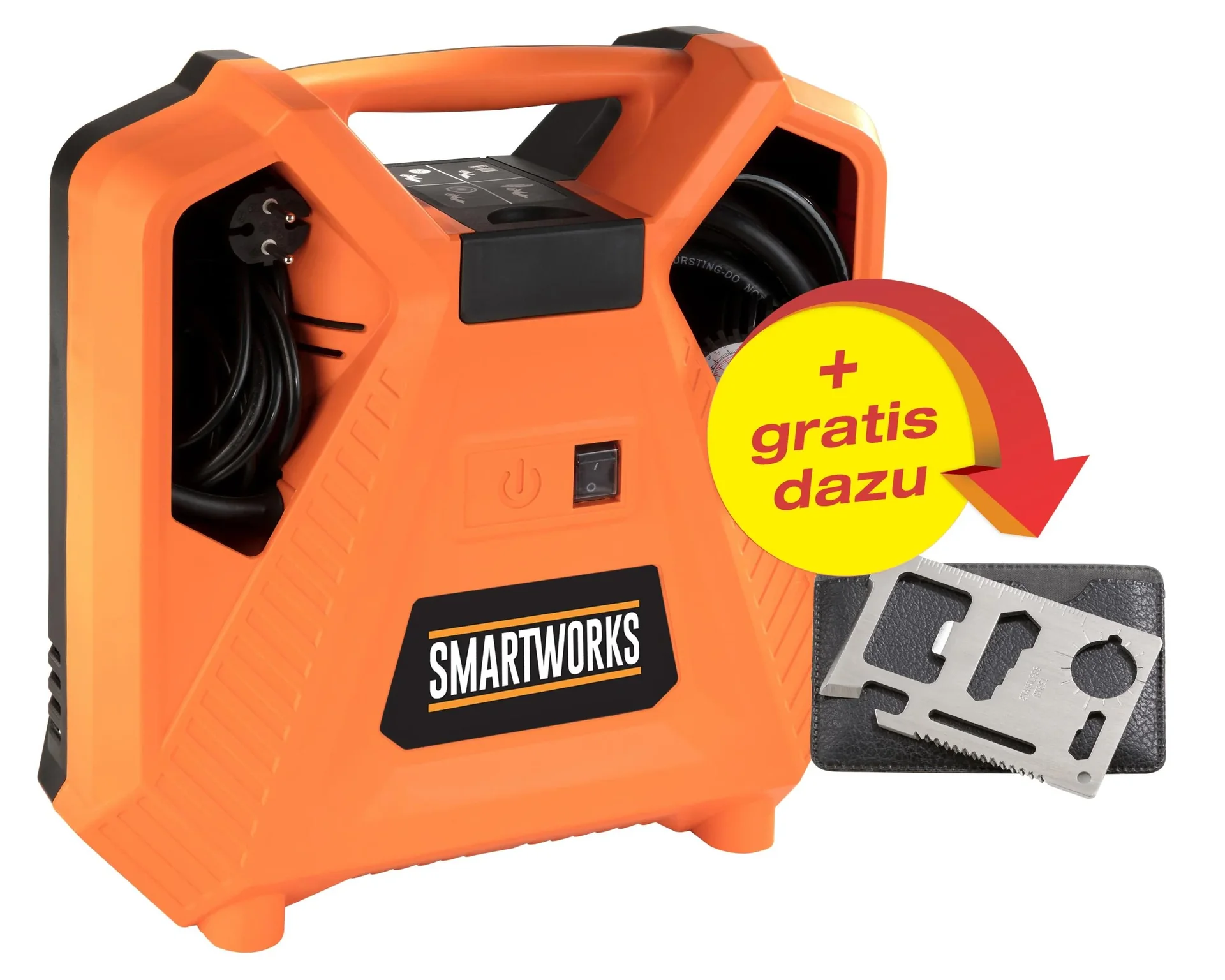 Kompressor "Air Box" 1100 Watt + Gratis dazu SCHECKKARTEN MULTI-TOOL - 4
