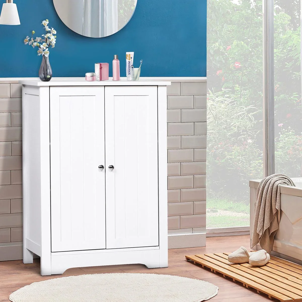 Badezimmerschrank mit 3 Fächer weiß - 2