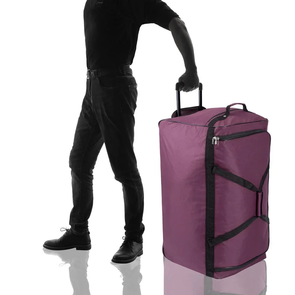 XXL Reisetasche Lila mit Trolleyfunktion 3 Rollen 160 LITER 85x43x44cm - 7