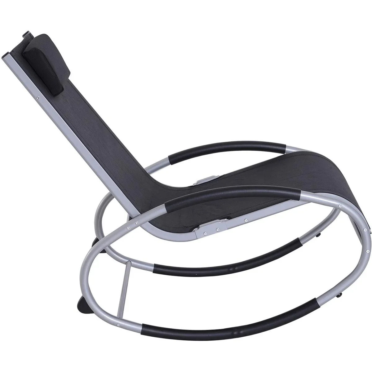 Schaukelstuhl mit Kopfkissen grau - 4