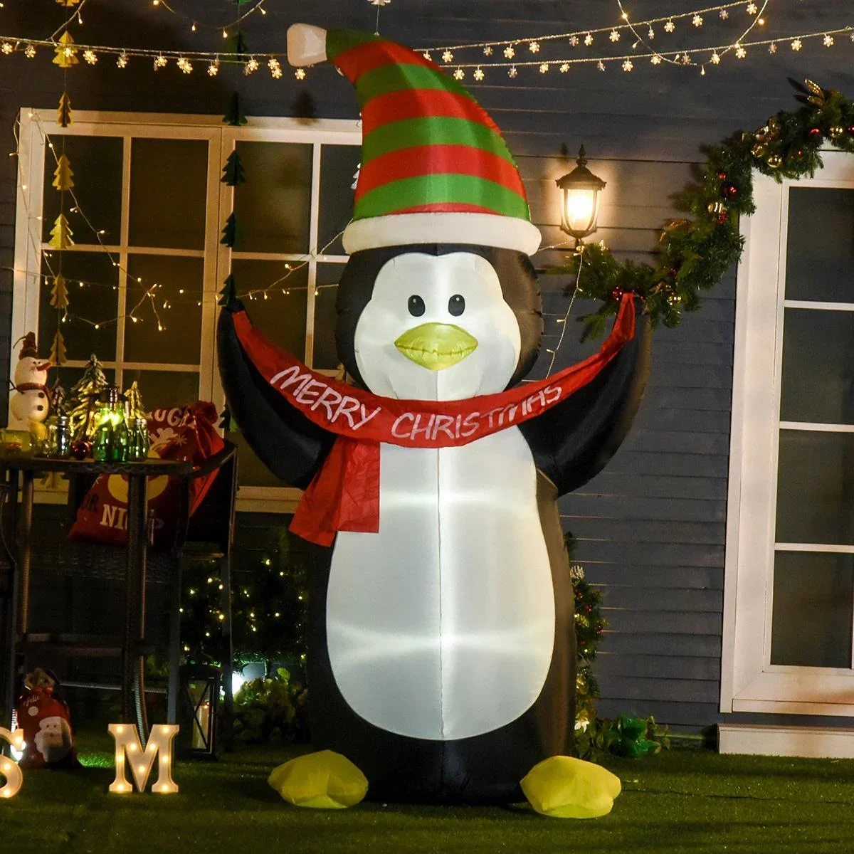 Aufblasbare Pinguin 130 cm x 75 cm x 243 cm | Aosom.de - 2