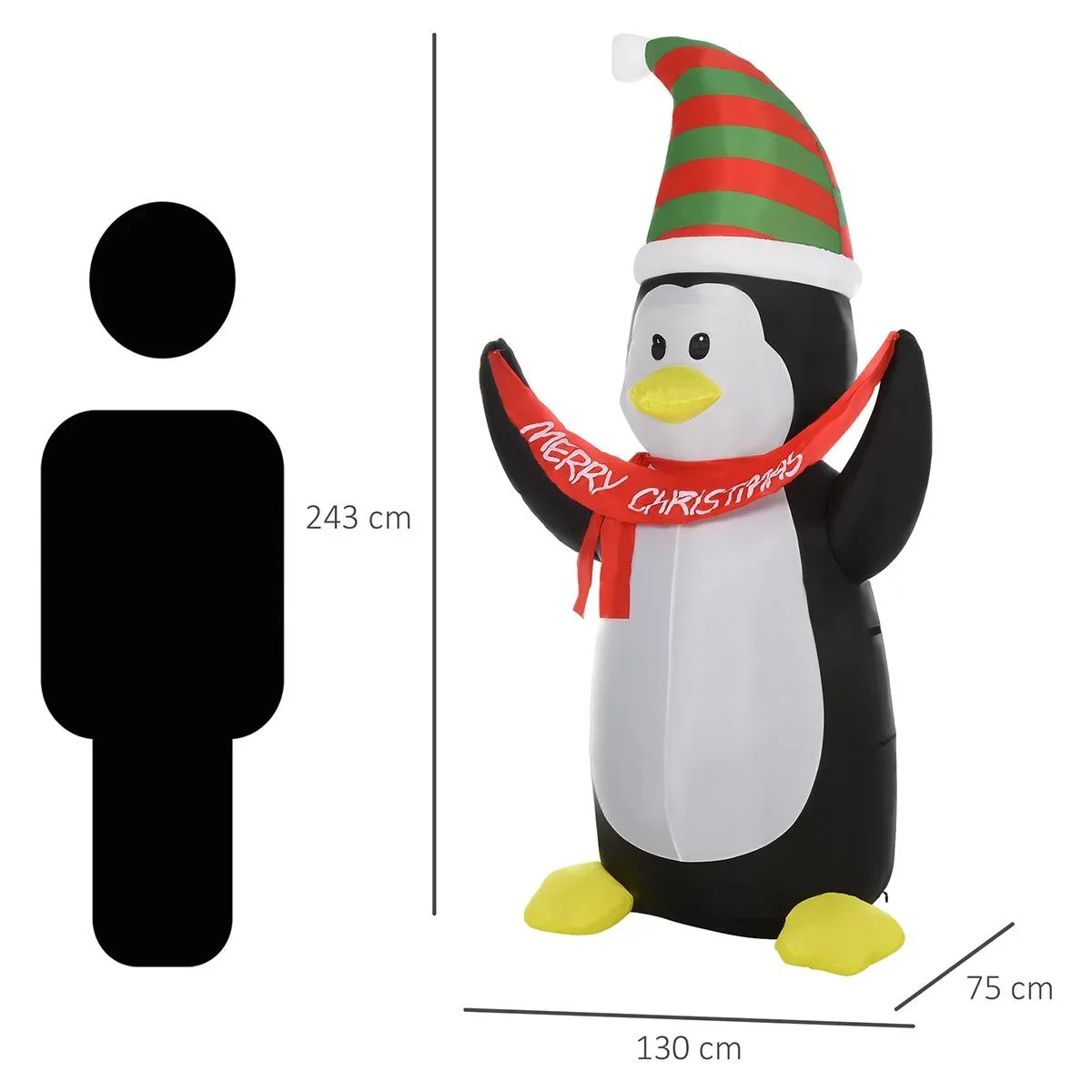 Aufblasbare Pinguin 130 cm x 75 cm x 243 cm | Aosom.de - 4