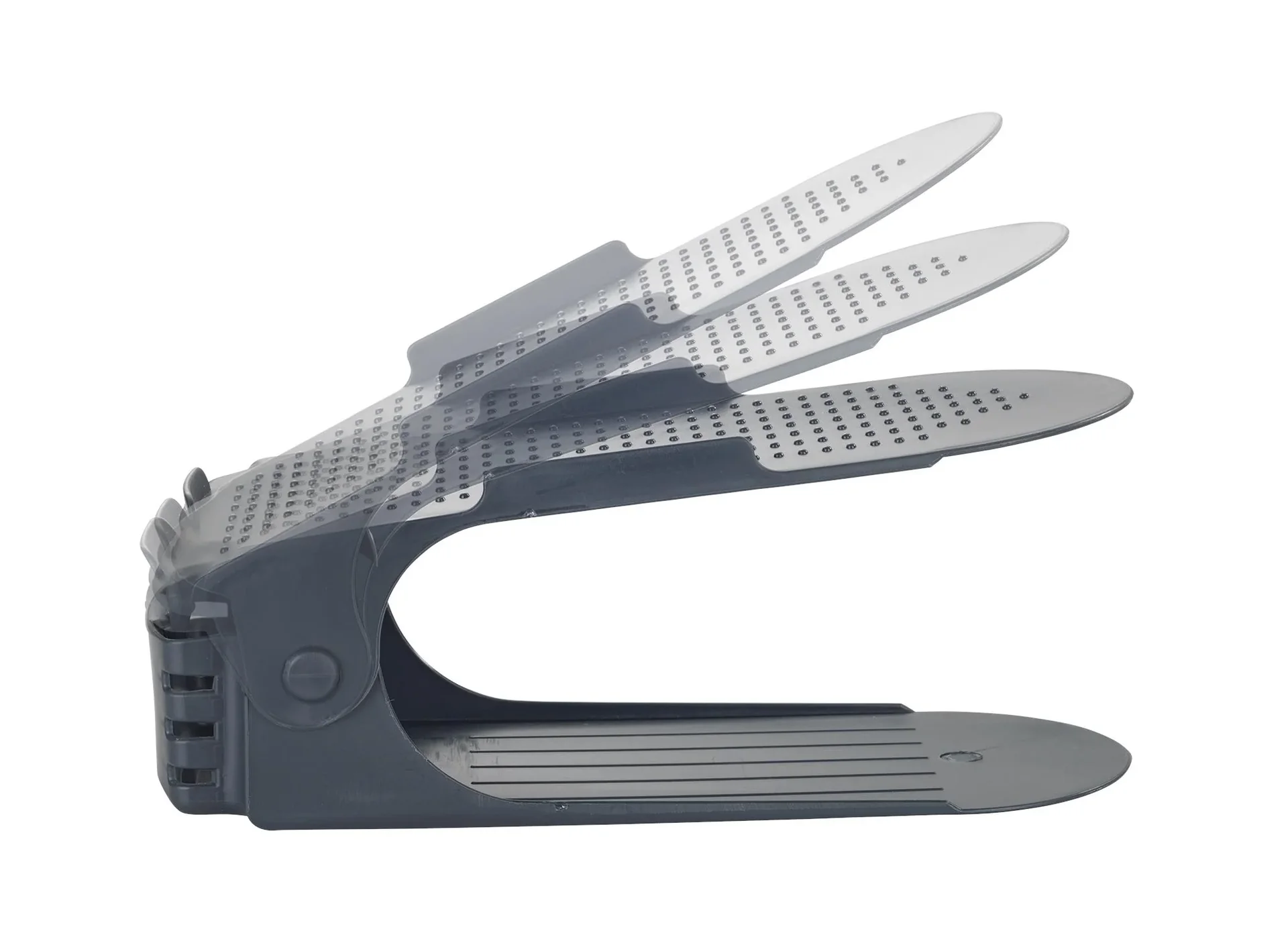 Schuhhalter, Schuhstapler,Schuhorganizer höhenverstellbar, Grau, 8er - 3