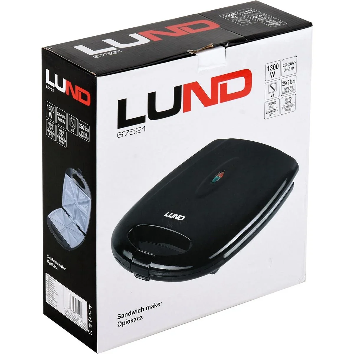 Toastmaschine - 4 Toasts gleichzeitig - 1300W - Antihaftbeschichtung - 2