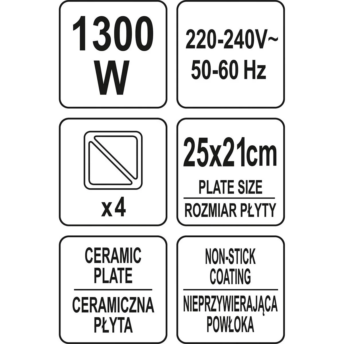 Toastmaschine - 4 Toasts gleichzeitig - 1300W - Antihaftbeschichtung - 3