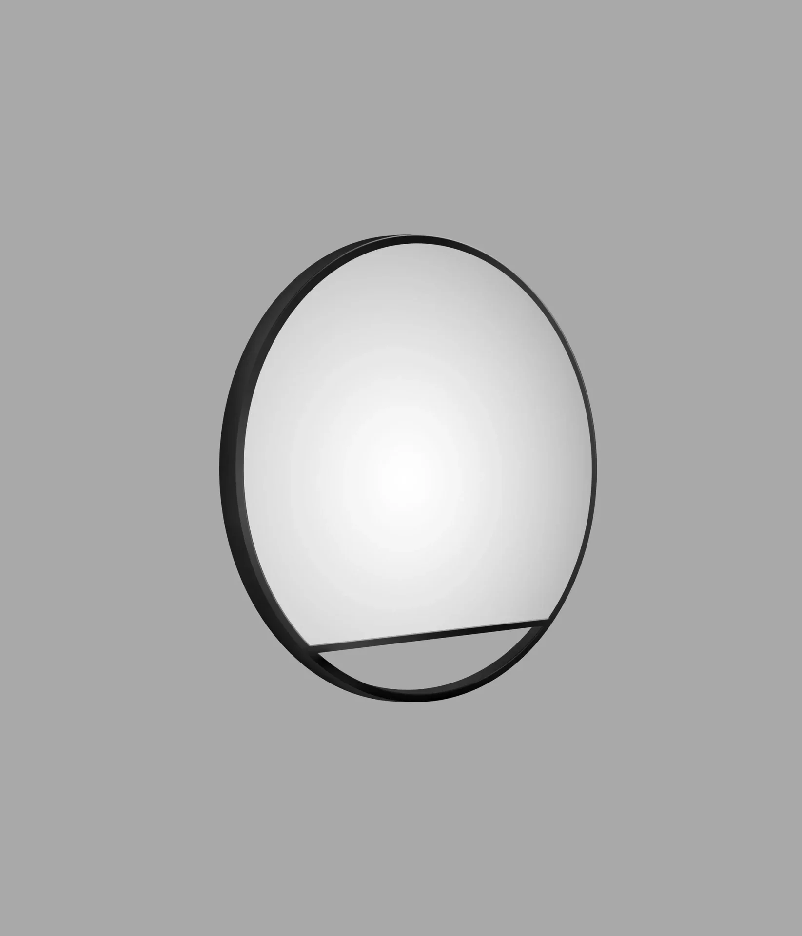 Dekorativer Wandspiegel "Black Hole" - matt Ø 60 cm - hochwertiger robuster Aluminiumrahmen in schwarz matt - 3