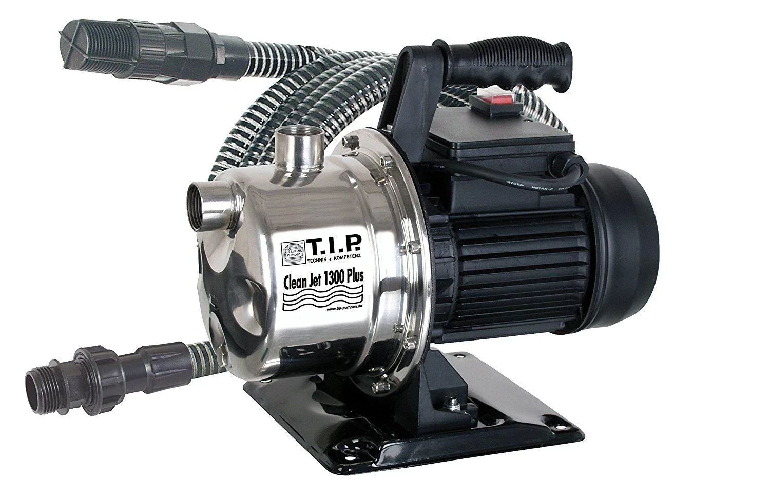Gartenpumpe Edelstahl Clean Jet 1300 Plus mit 4 m Ansauggarnitur, bis 4.400 l/h Fördermenge - 1