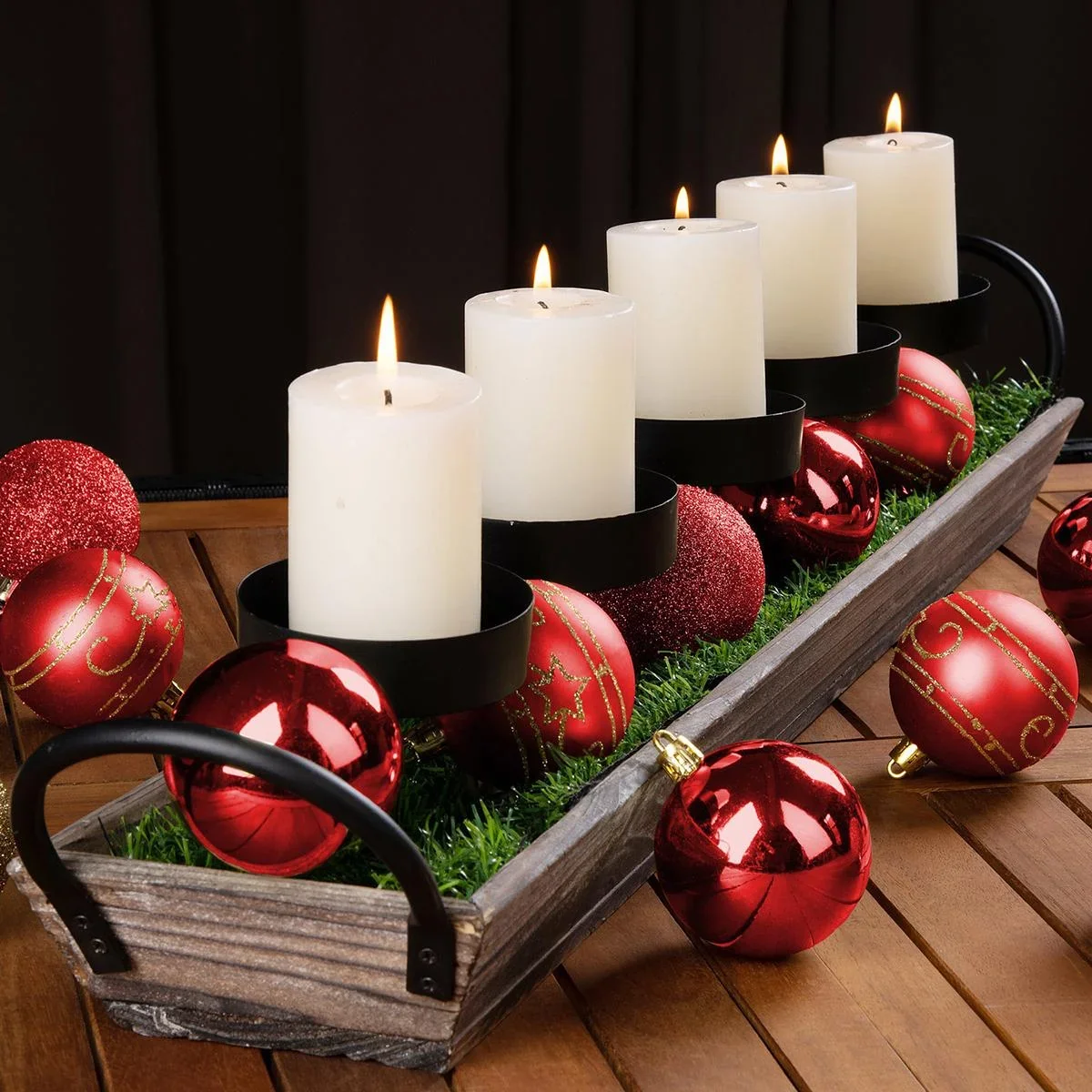 Weihnachtskugeln - Weihnachtsbaumbeleuchtung - 24er Set Rot - 2