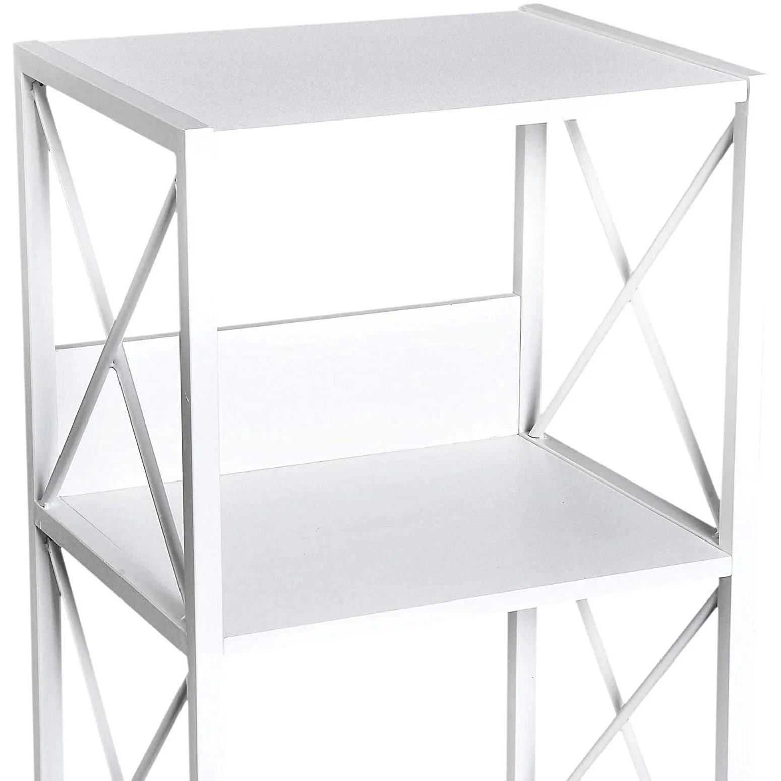 Standregal Bücherregal Aufbewahrungsregal 4 Staufächer Metall Weiß 40 x 35 x 108 cm - 5