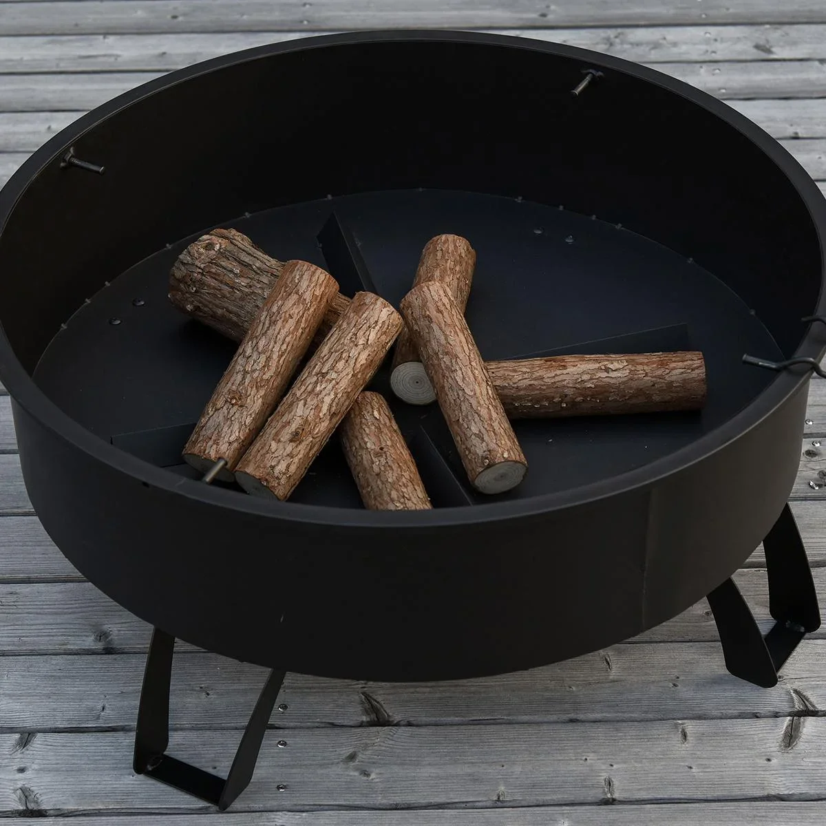 2-in-1 Feuerschale mit Grillrost schwarz - 7