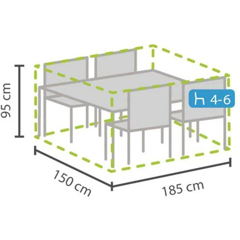 schutzhülle für rechteckiges lounge-set - m - 2
