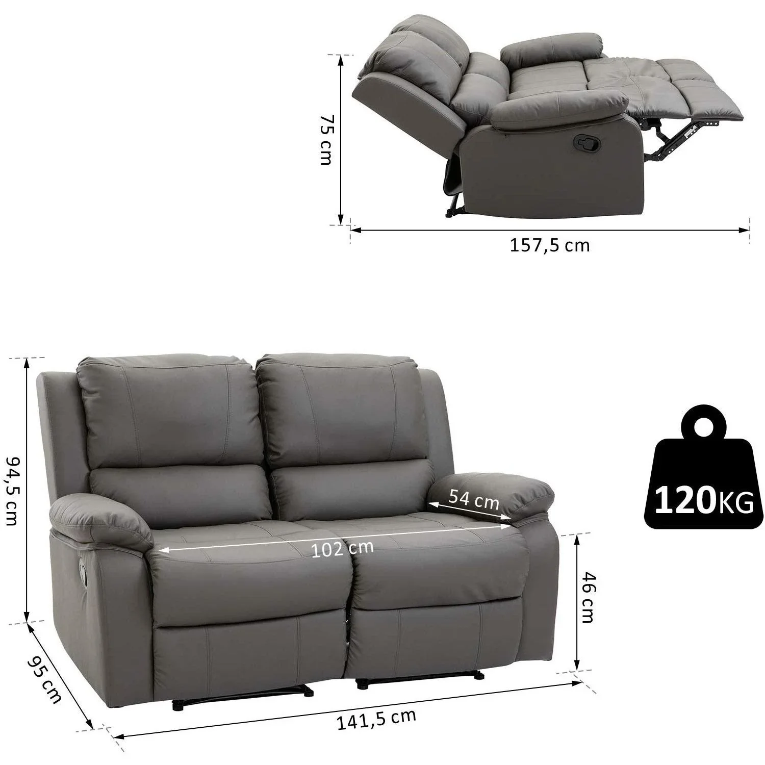 Doppelsofa mit Liegefunktion - 3