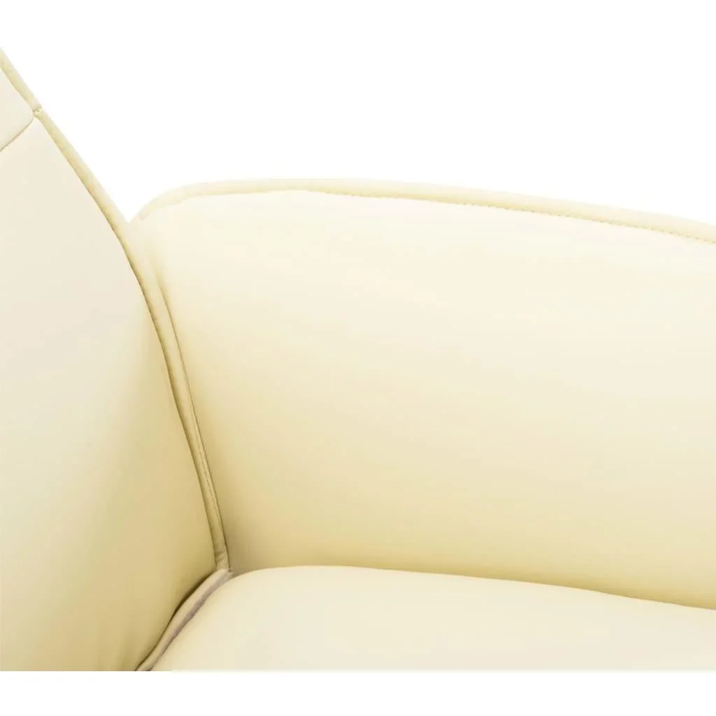 Massagesessel verstellbar mit Fußhocker Kunstleder creme - 2